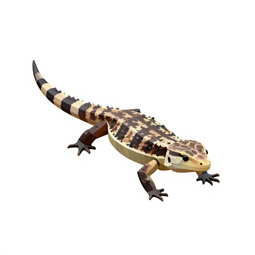 Zebra-tailed lizard isolated on a white background