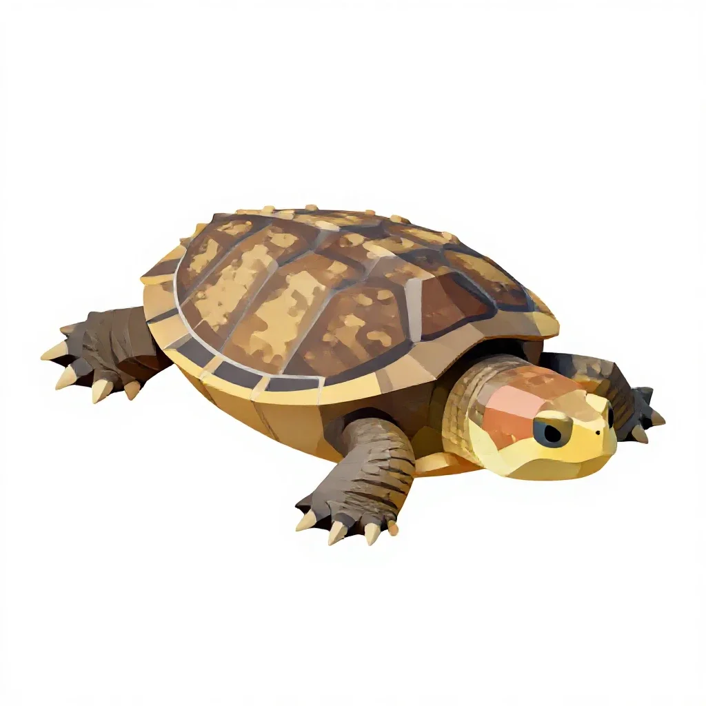 Alligator snapping turtle isolated on a white background