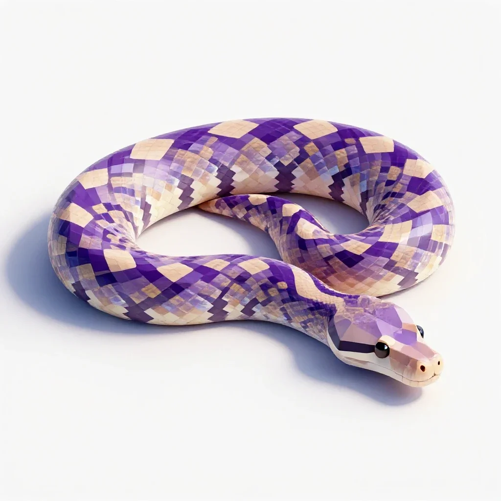 Amethystine python isolated on a white background