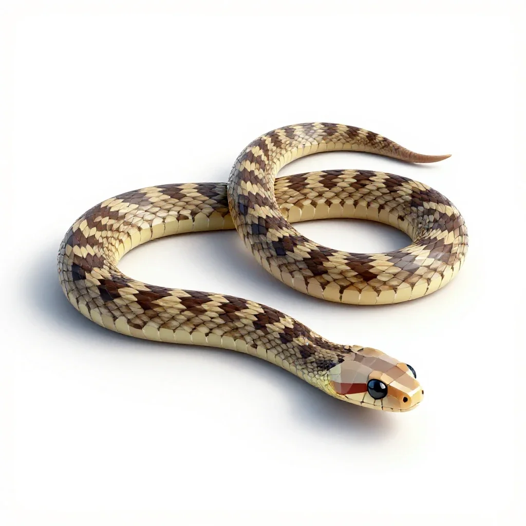 Eastern ground snake isolated on a white background