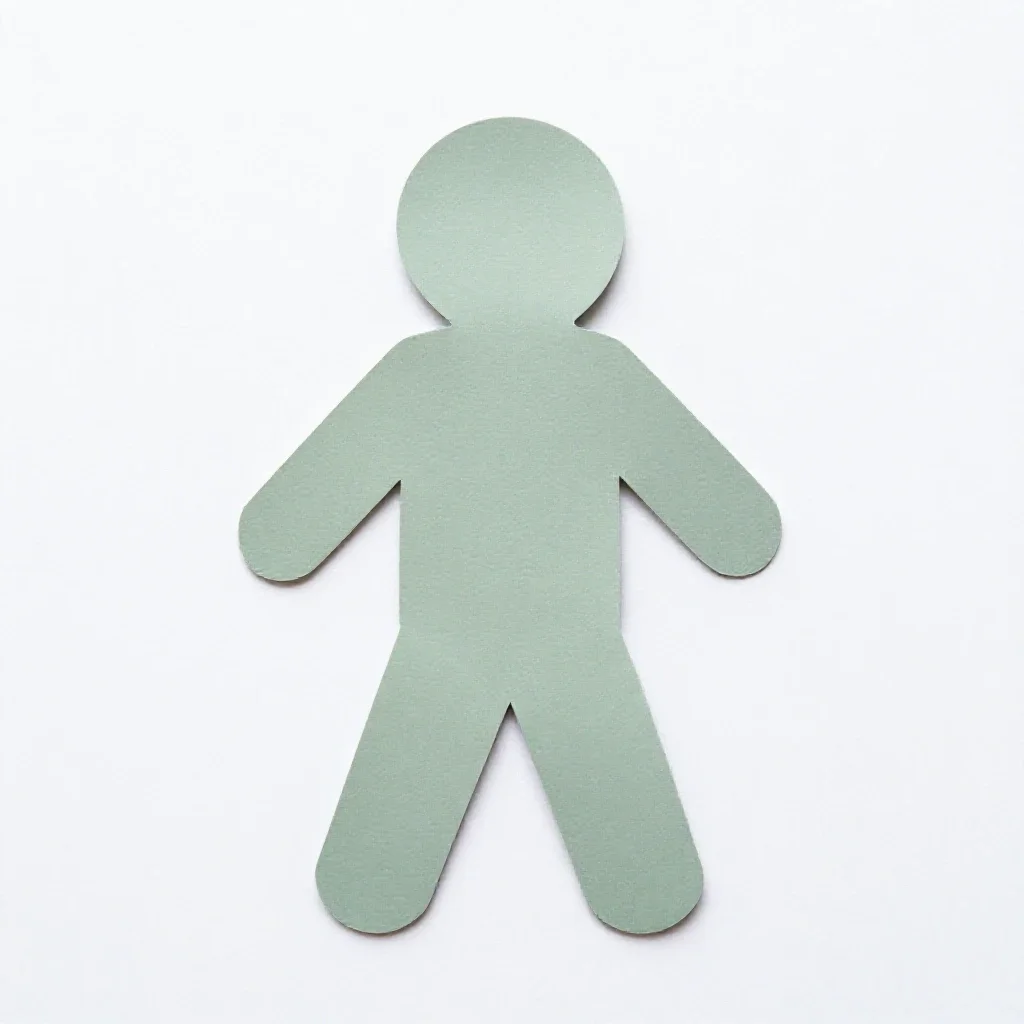 Paper doll isolated on a white background