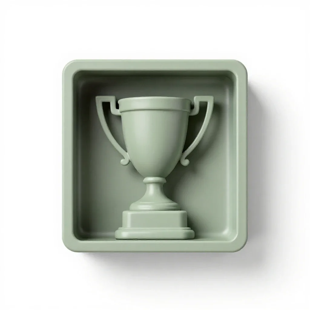 Trophy case isolated on a white background