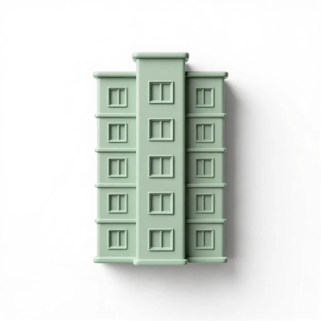 Apartment building isolated on a white background