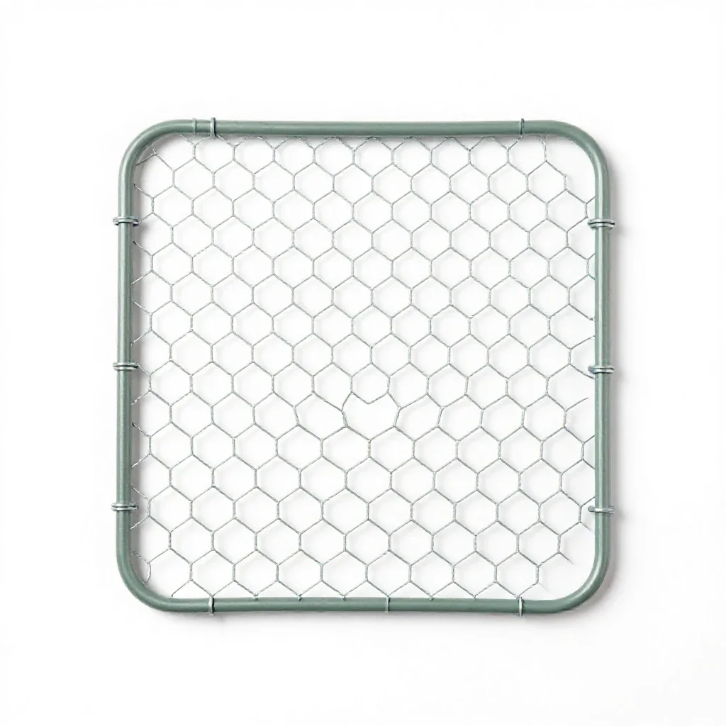Chicken wire isolated on a white background