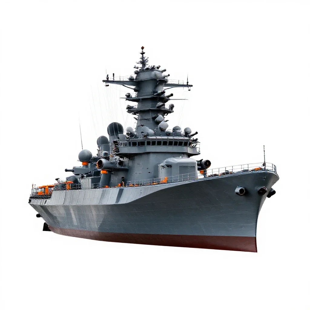 Battle cruiser isolated on a white background