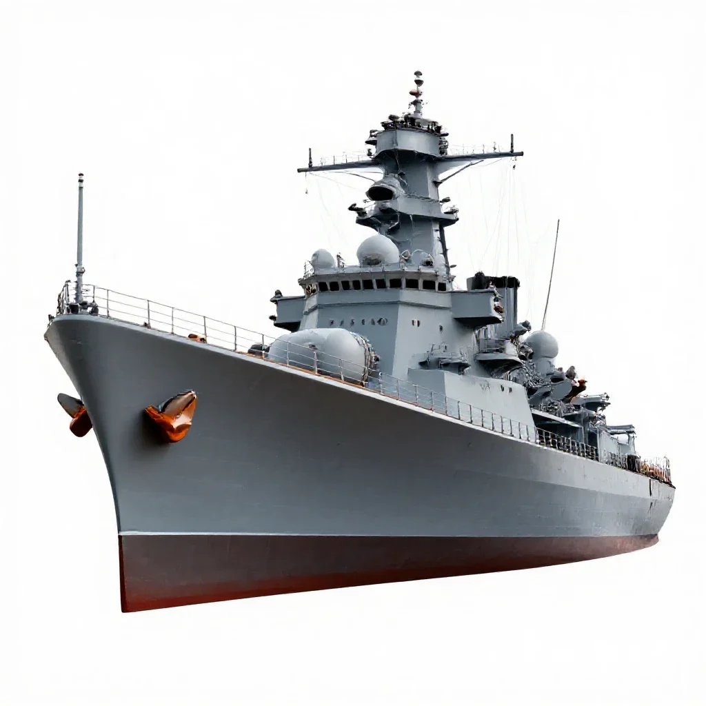 Battleship isolated on a white background