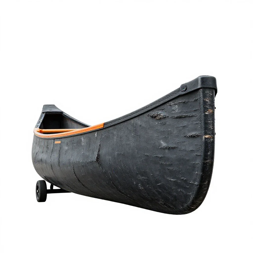 Birchbark canoe isolated on a white background