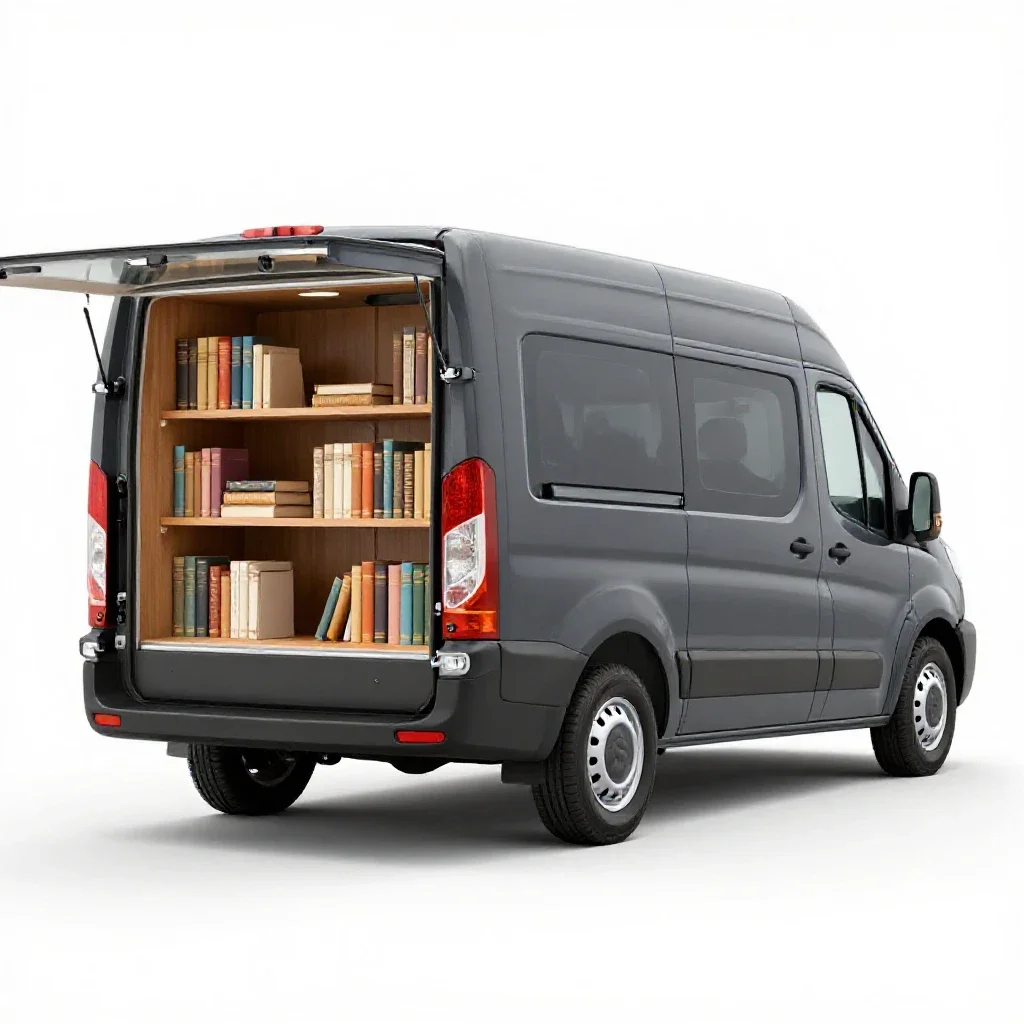 Bookmobile isolated on a white background