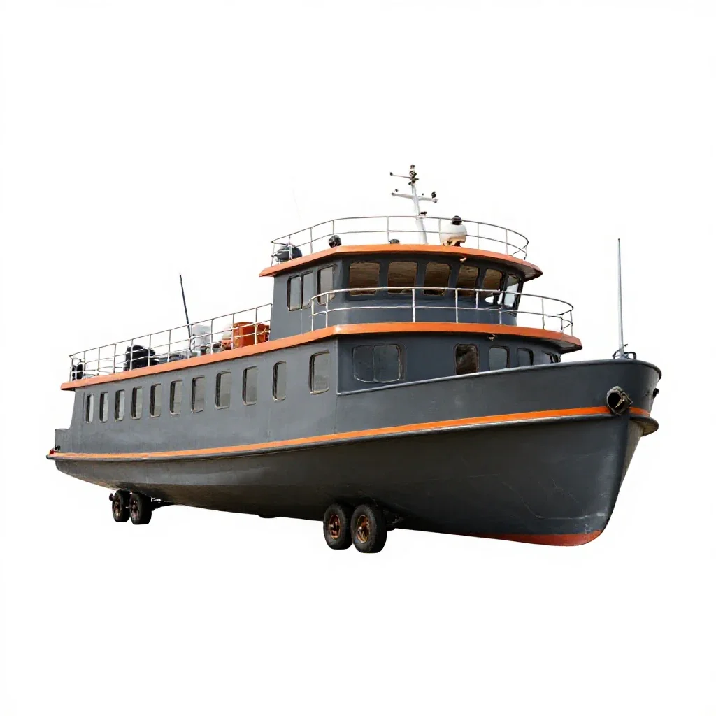 Cabin cruiser isolated on a white background