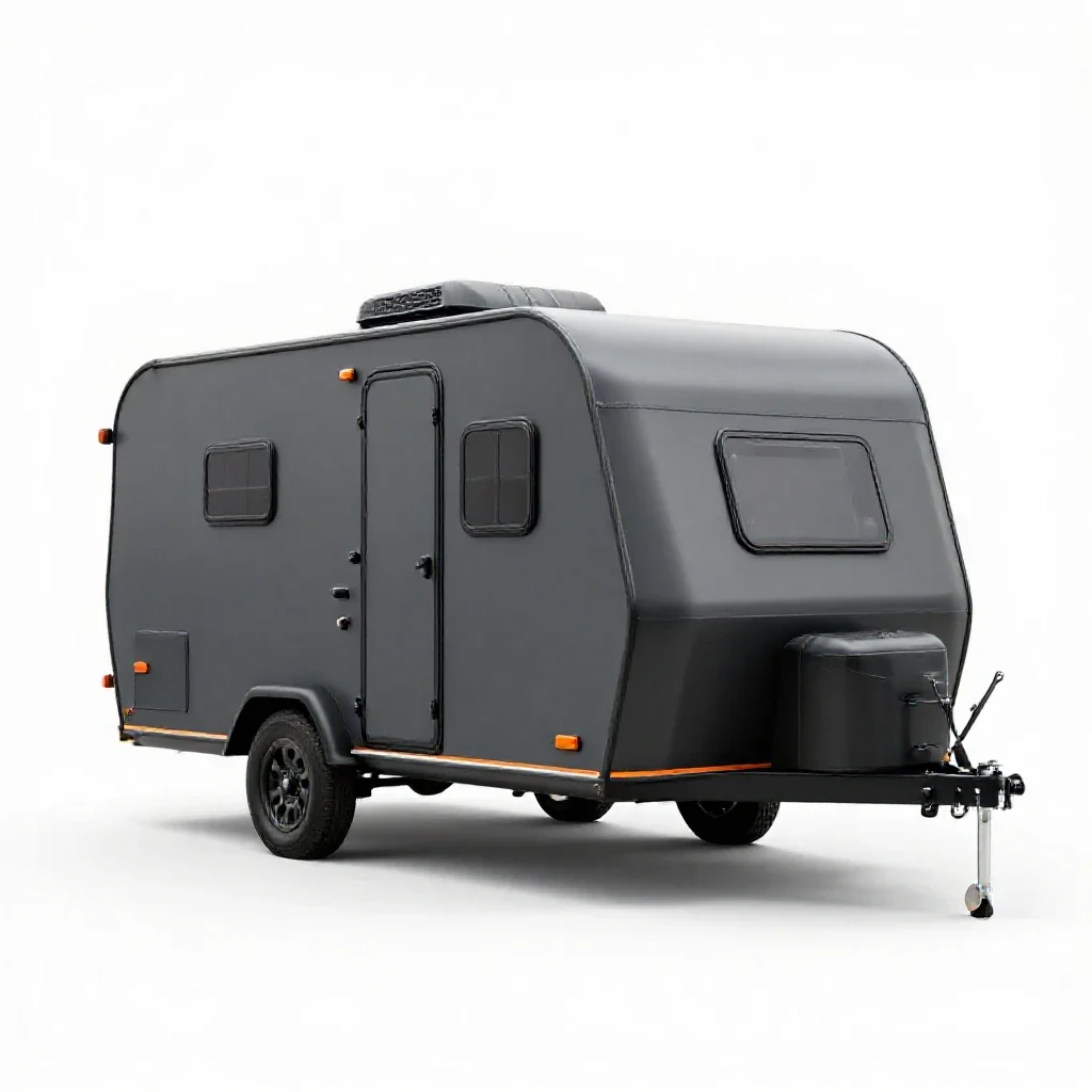 Camper trailer isolated on a white background