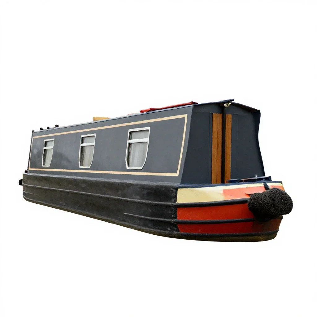 Canal boat isolated on a white background