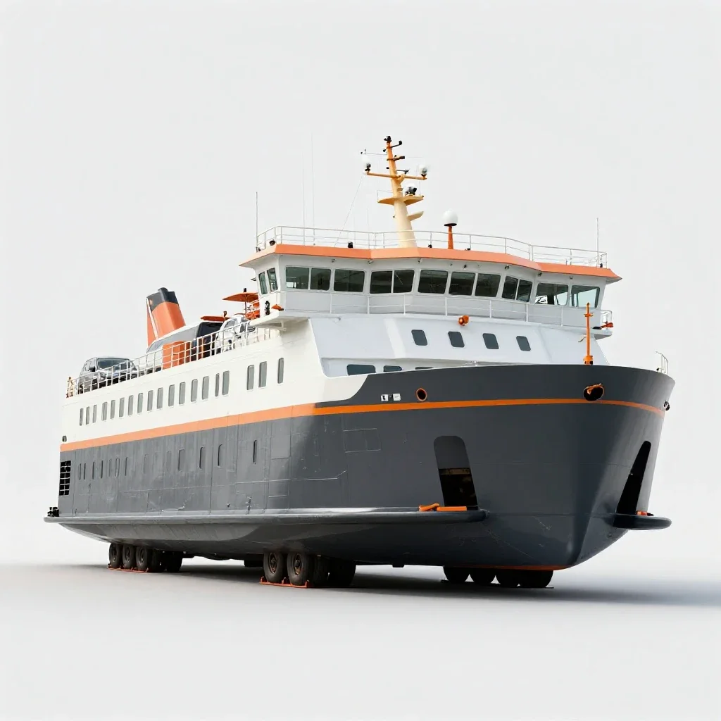 Car-ferry isolated on a white background