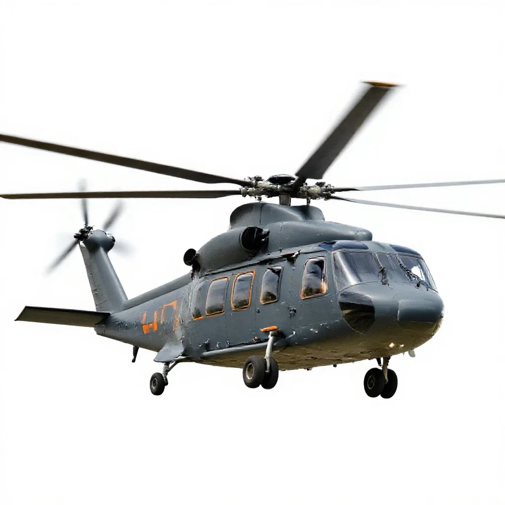 Cargo helicopter isolated on a white background