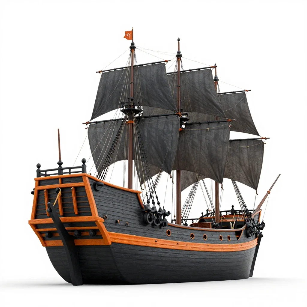Carrack isolated on a white background