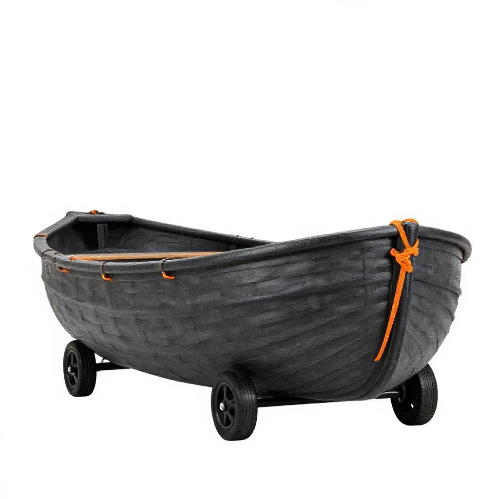 Coracle isolated on a white background