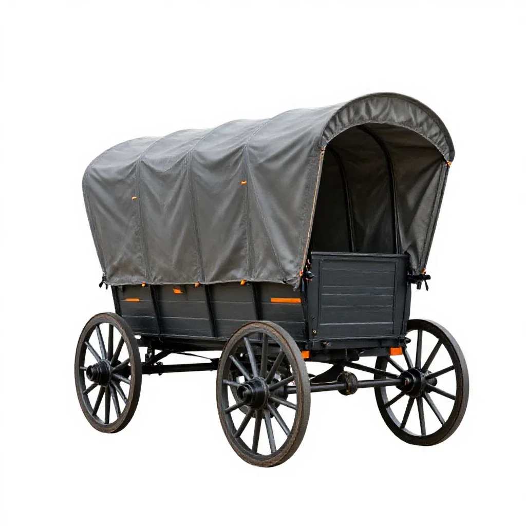 Covered wagon isolated on a white background