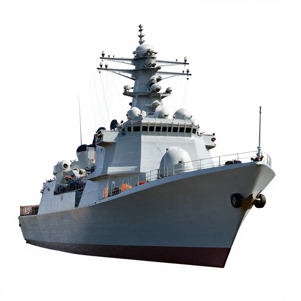 Destroyer escort isolated on a white background