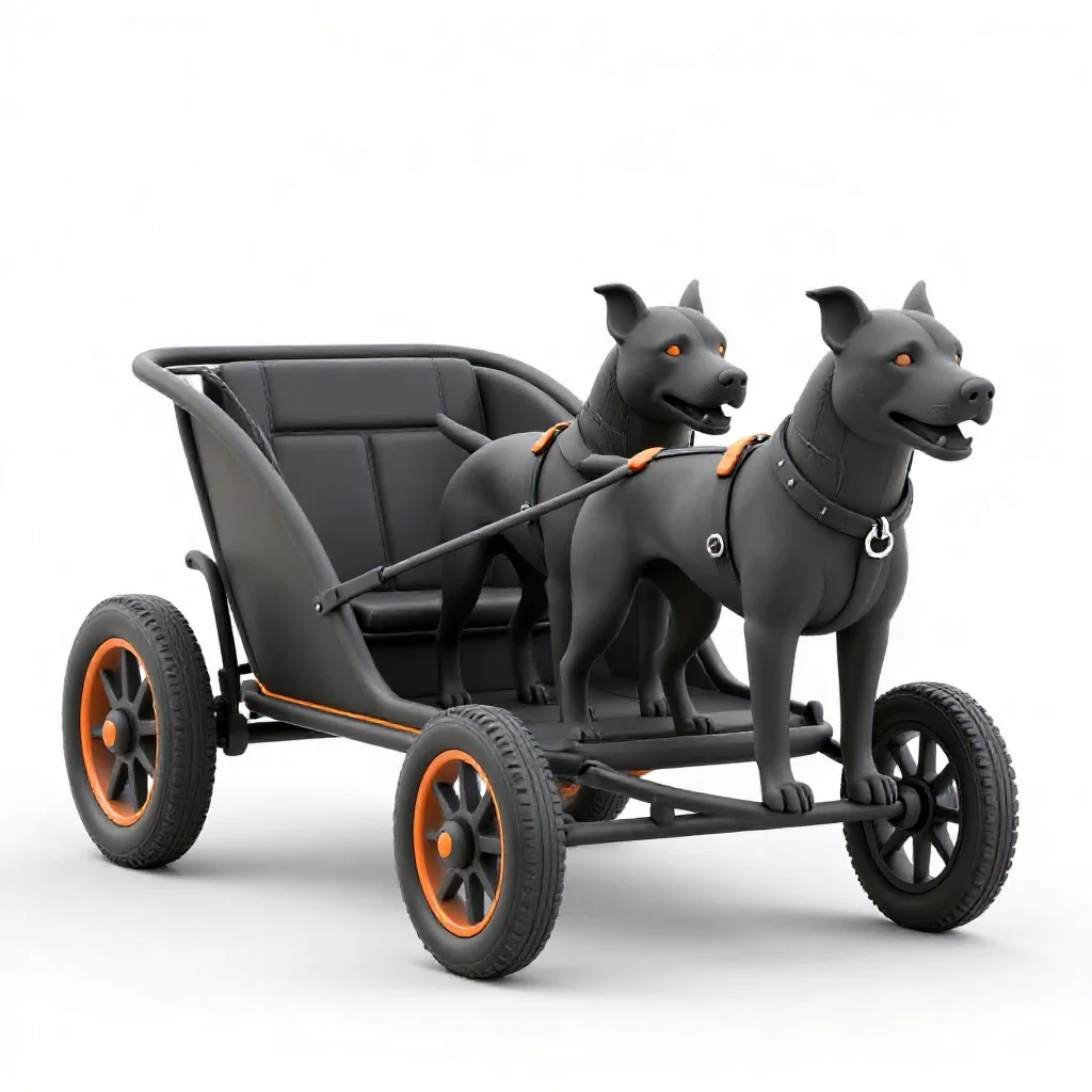 Dogcart isolated on a white background