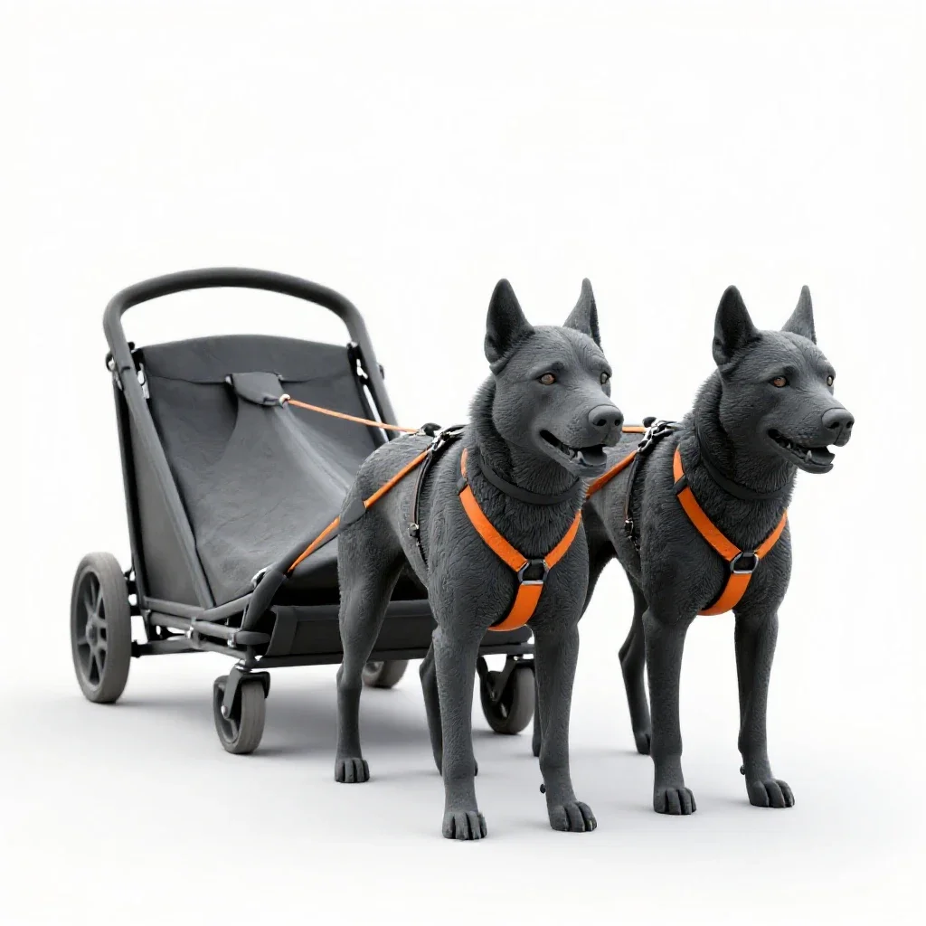 Dogsled isolated on a white background