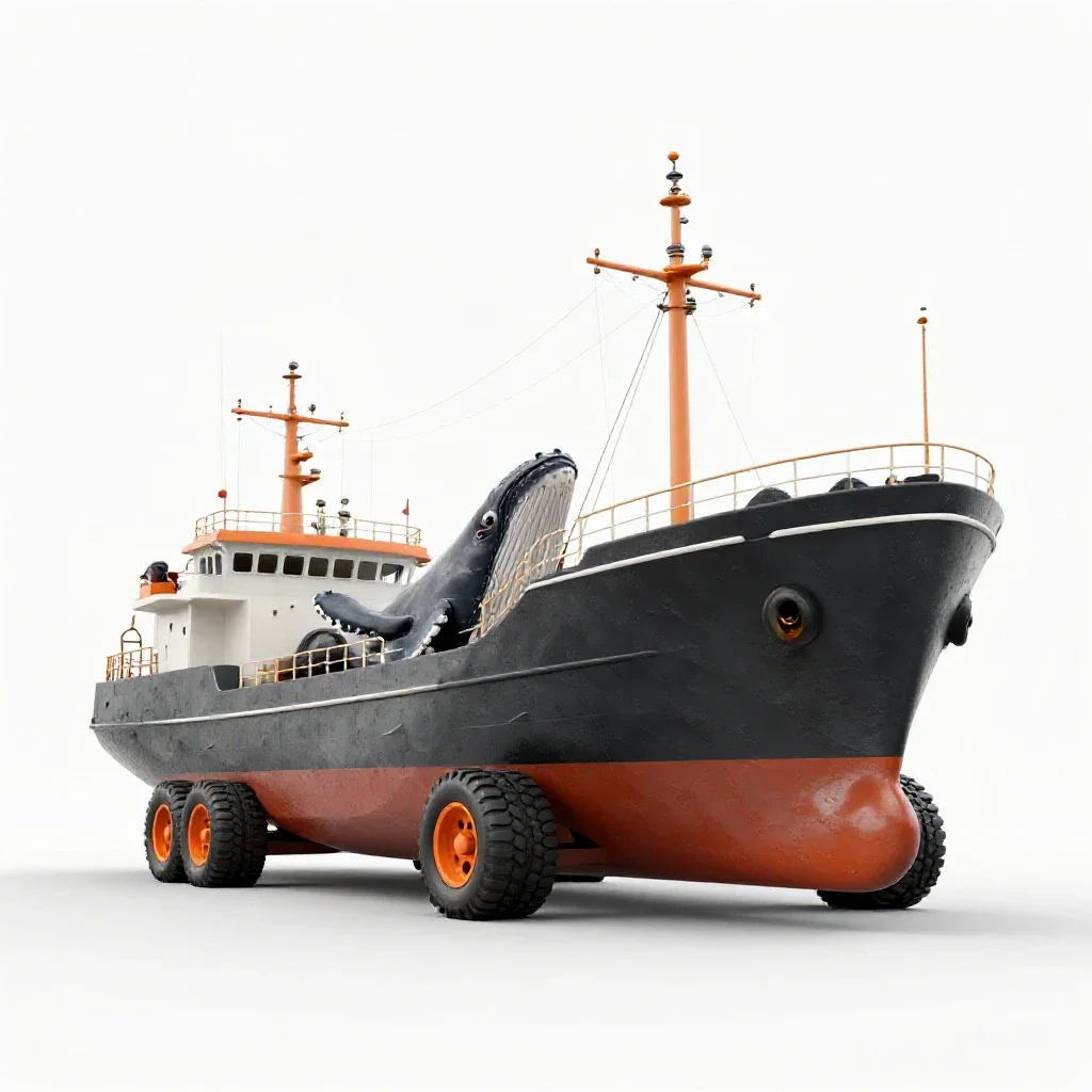 Factory ship isolated on a white background