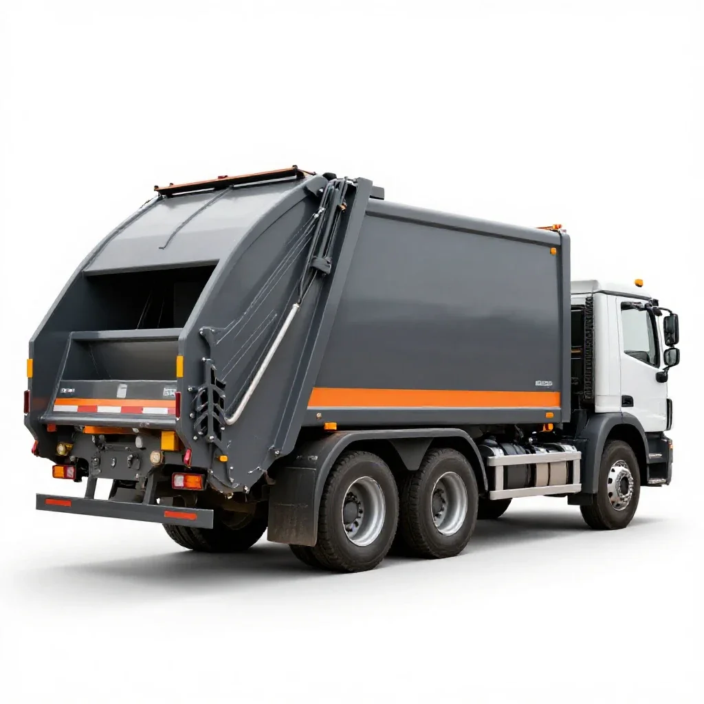 Garbage truck isolated on a white background
