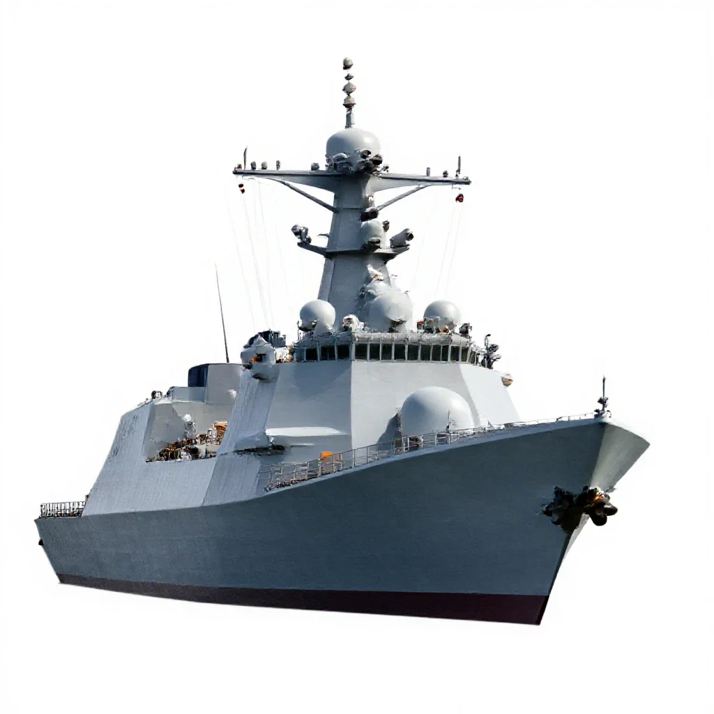 Guided missile cruiser isolated on a white background