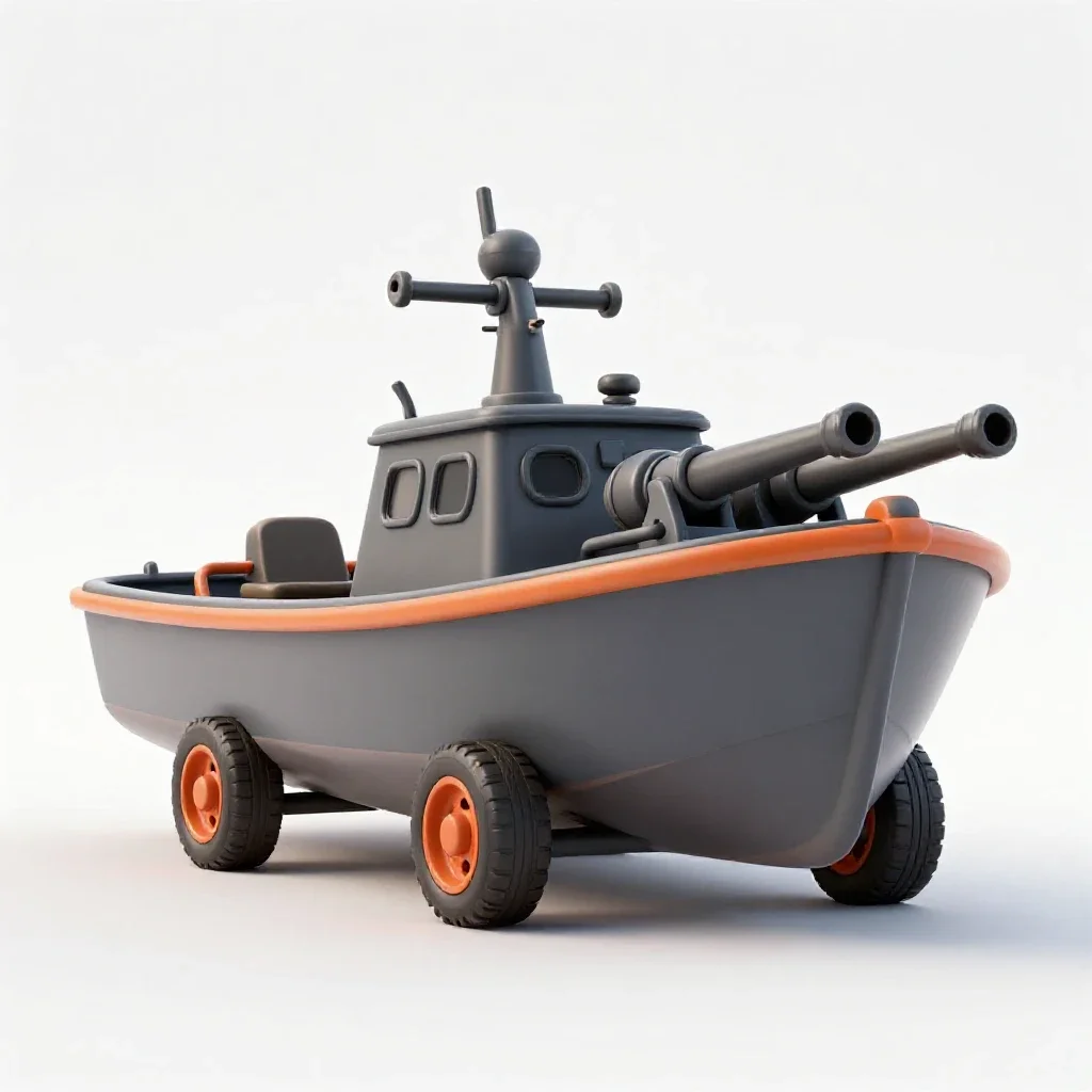 Gunboat isolated on a white background