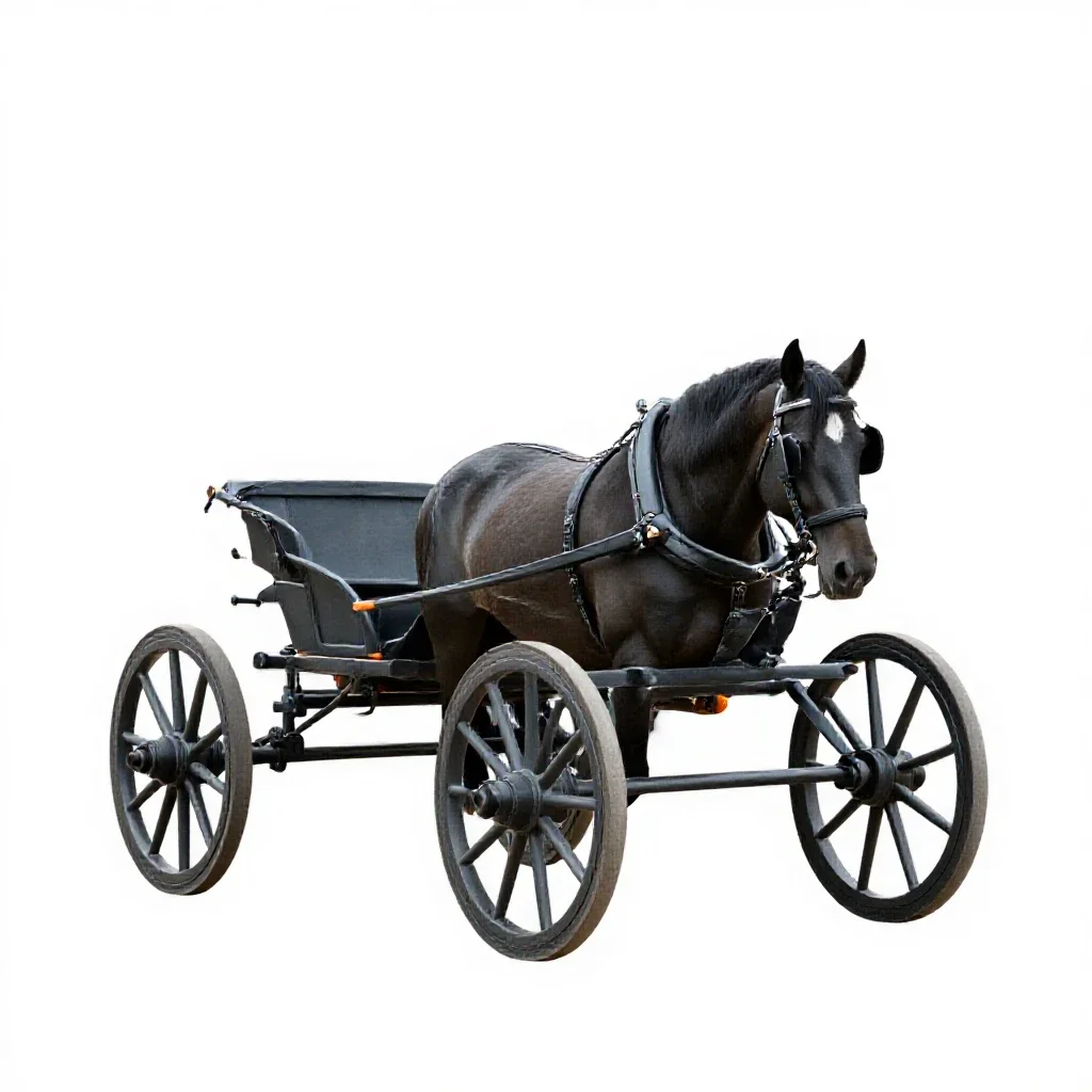 Horse cart isolated on a white background