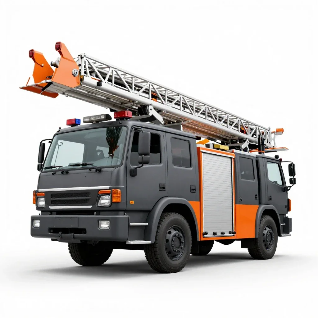 Ladder truck isolated on a white background