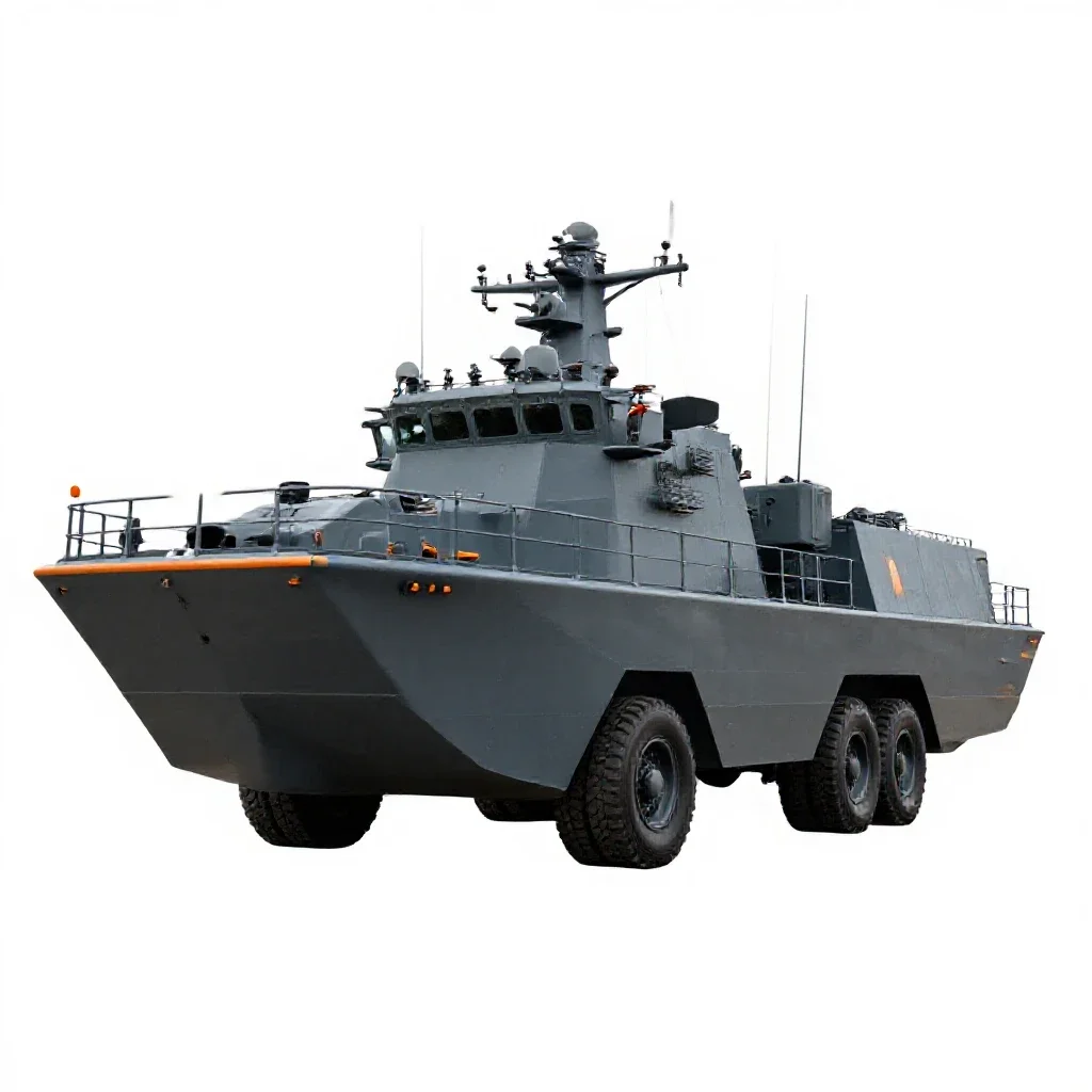 Landing craft isolated on a white background