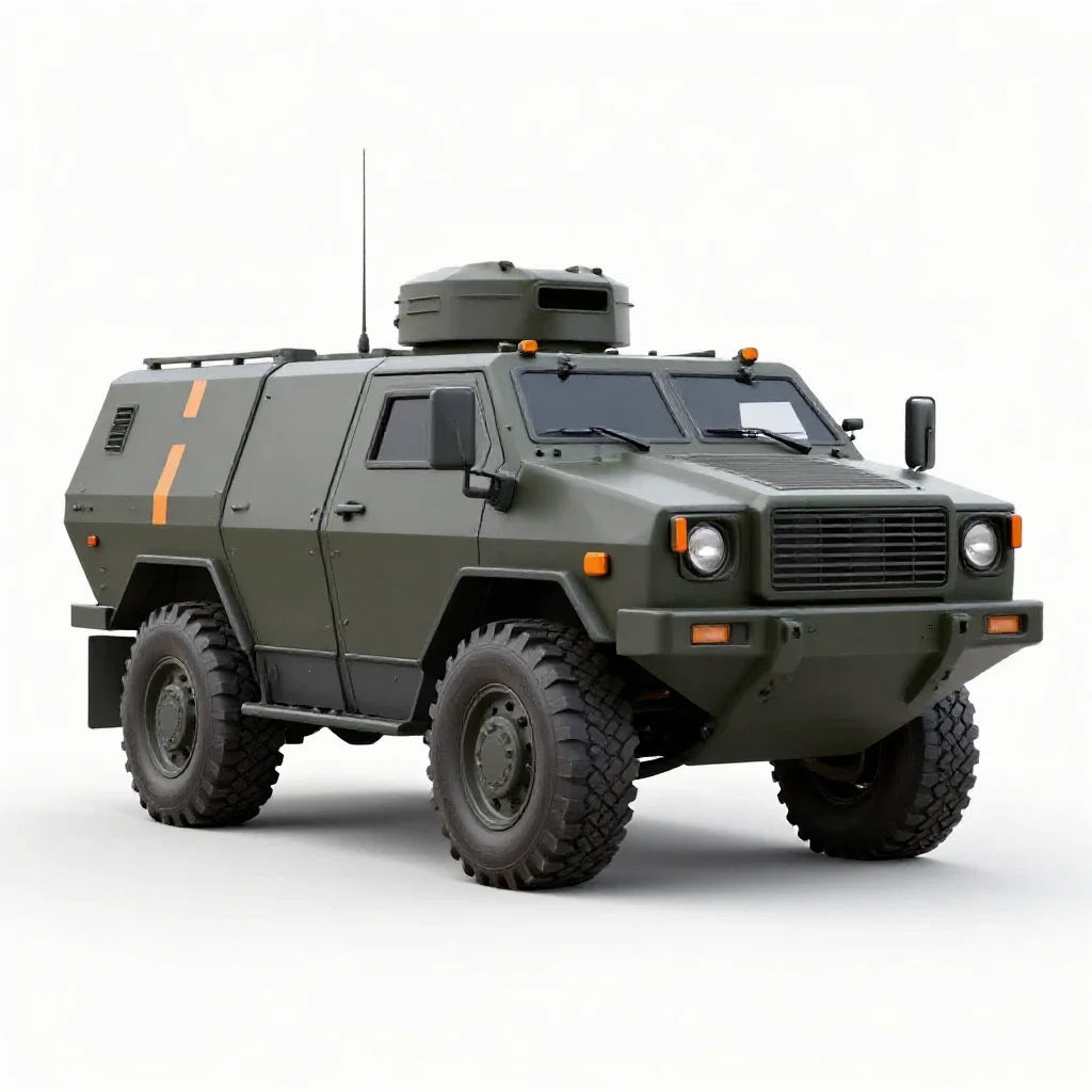Military vehicle isolated on a white background