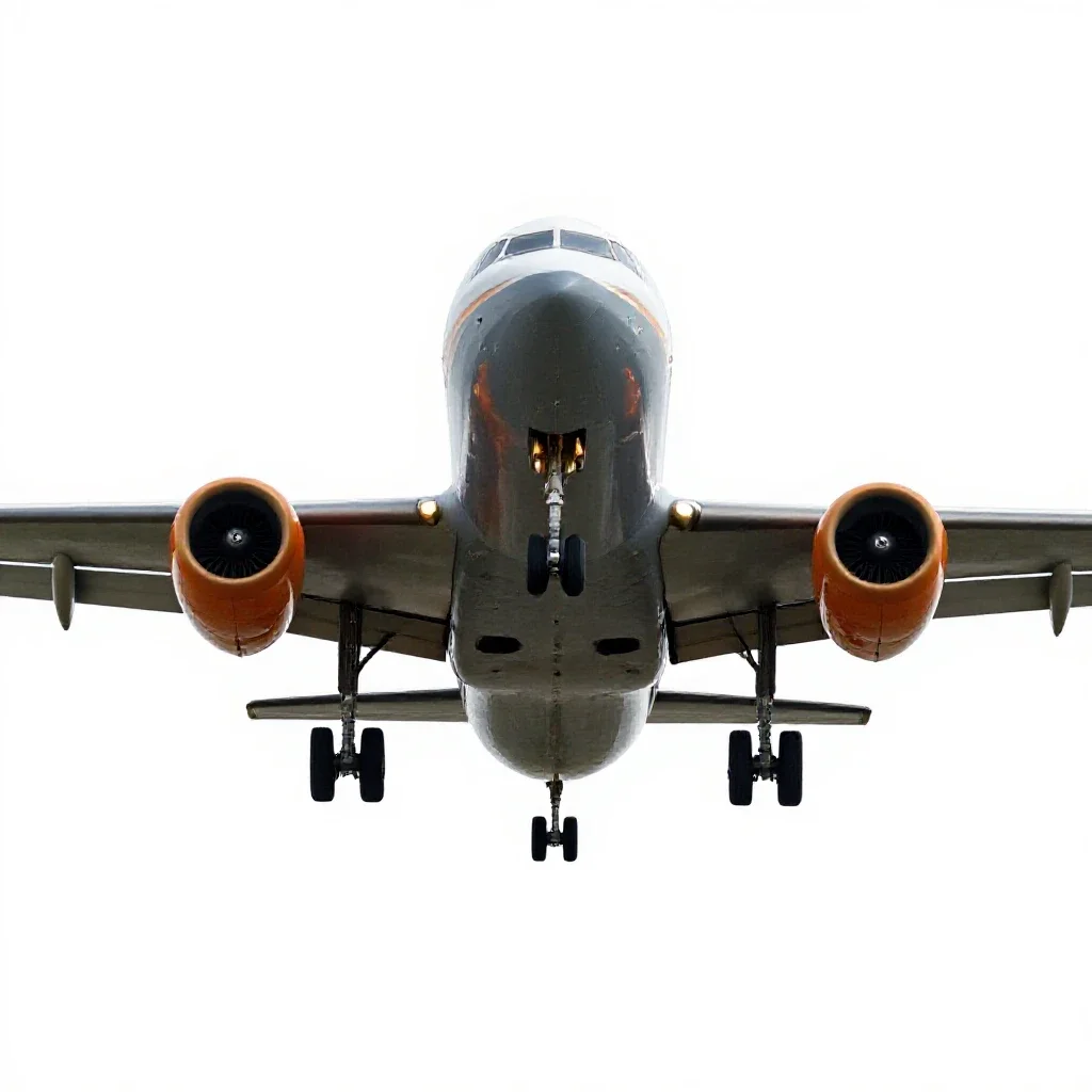 Multiengine airplane isolated on a white background