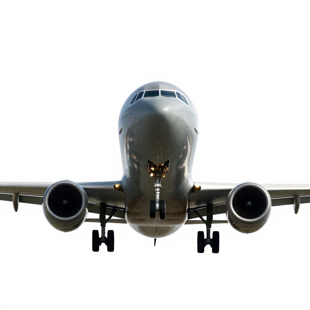Narrowbody aircraft isolated on a white background