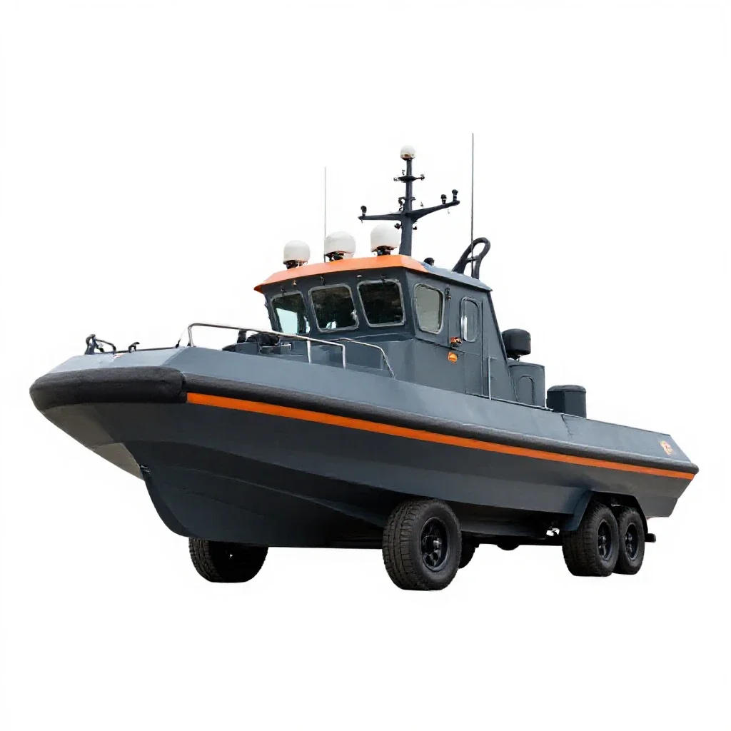 Patrol boat isolated on a white background