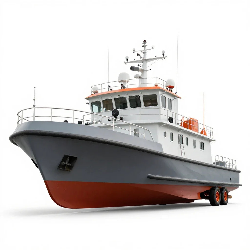Pilot boat isolated on a white background