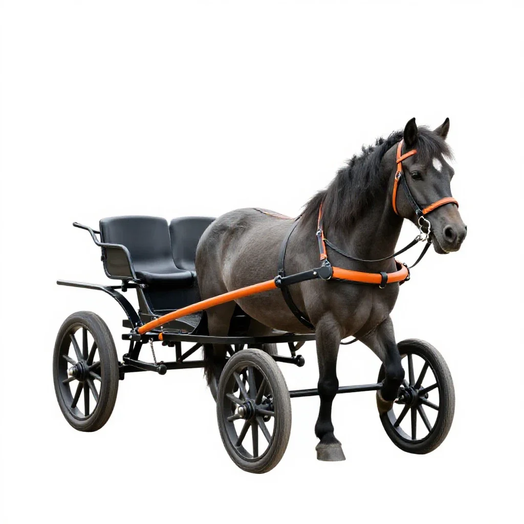 Pony cart isolated on a white background