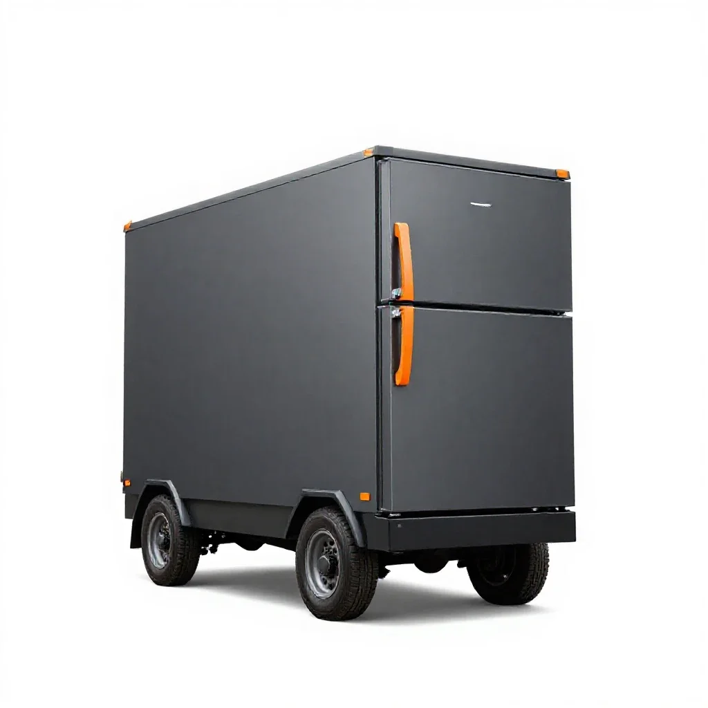 Refrigerator car isolated on a white background
