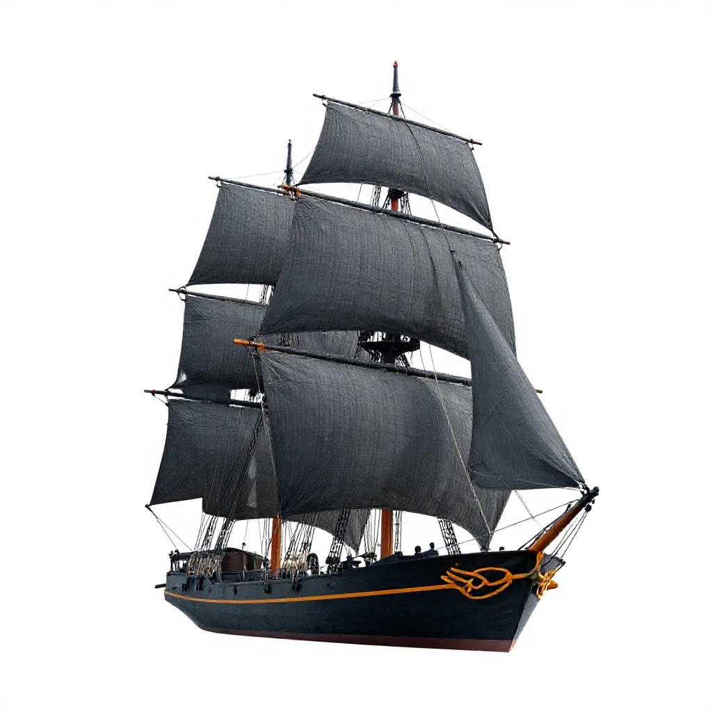 Sailing vessel isolated on a white background