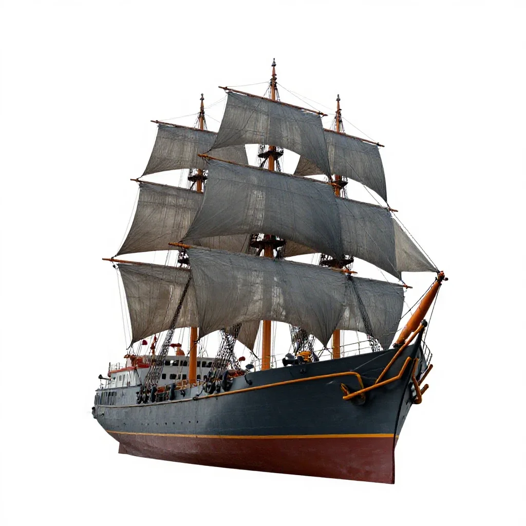 School ship isolated on a white background