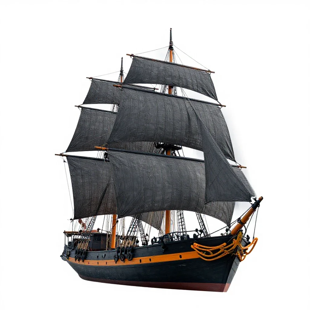 Schooner isolated on a white background