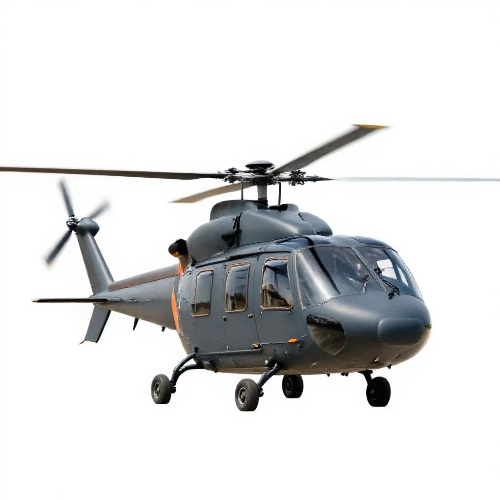 Single-rotor helicopter isolated on a white background