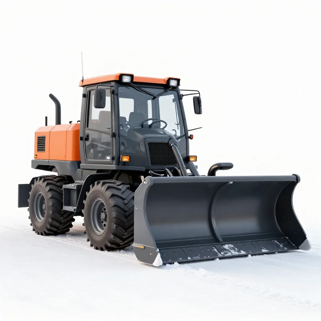 Snowplow isolated on a white background