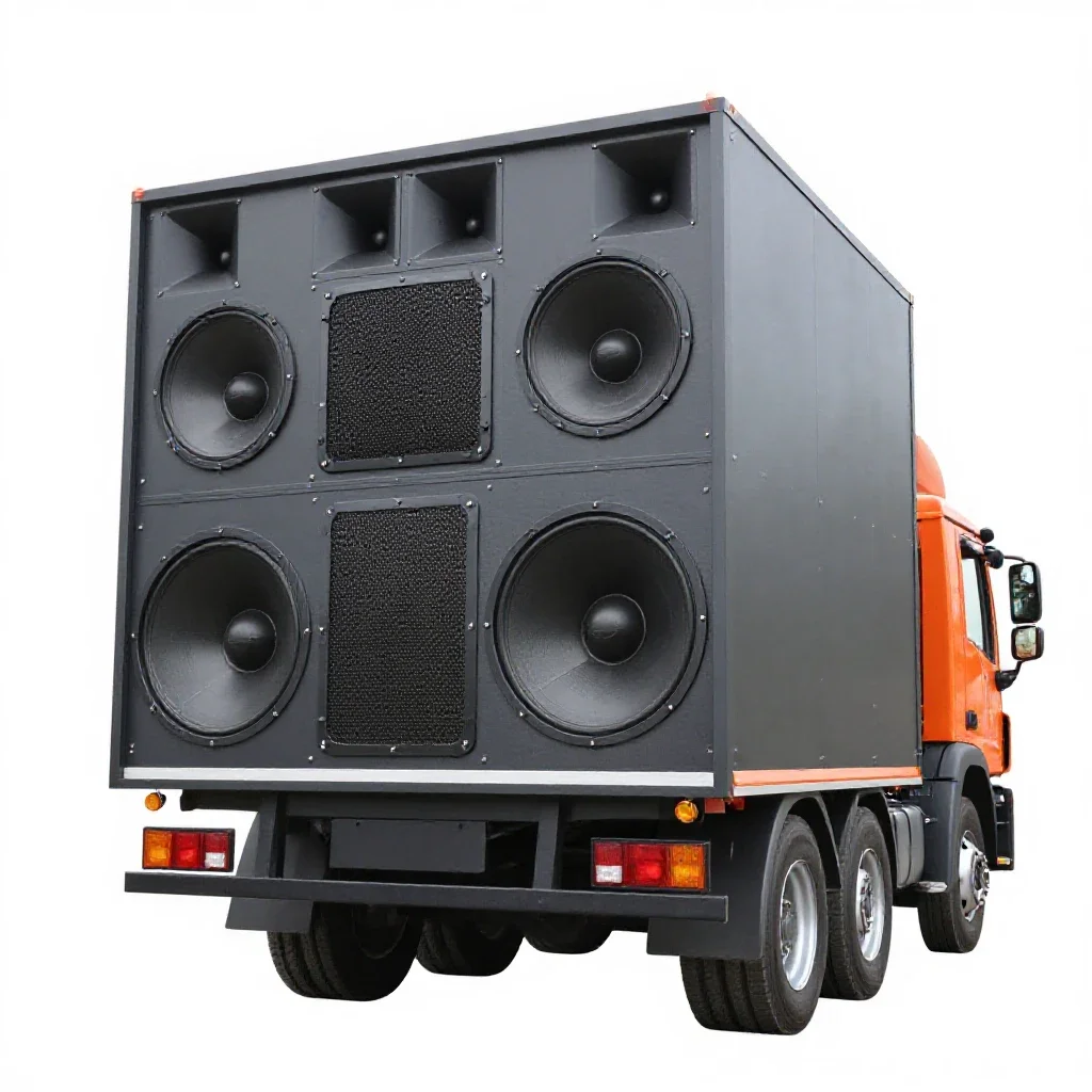 Sound truck isolated on a white background