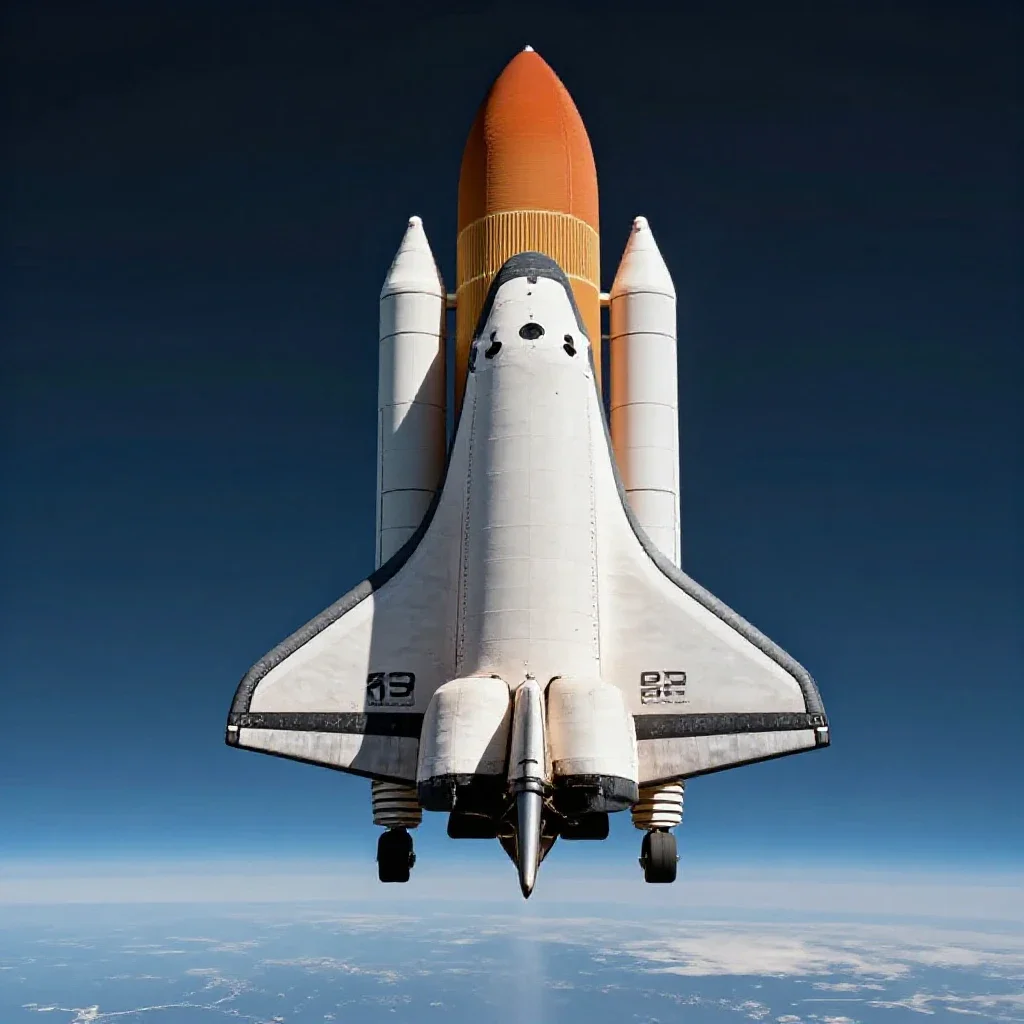 Space shuttle isolated on a white background