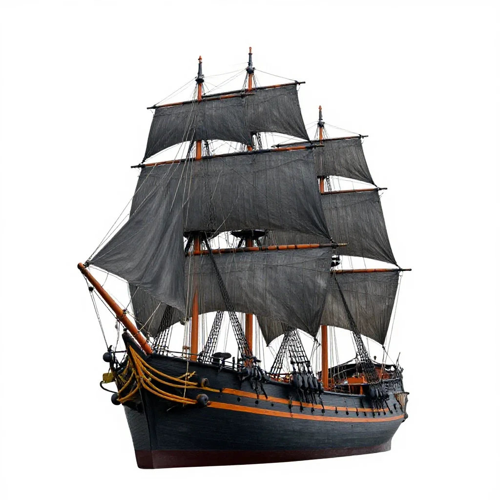 Square-rigger isolated on a white background