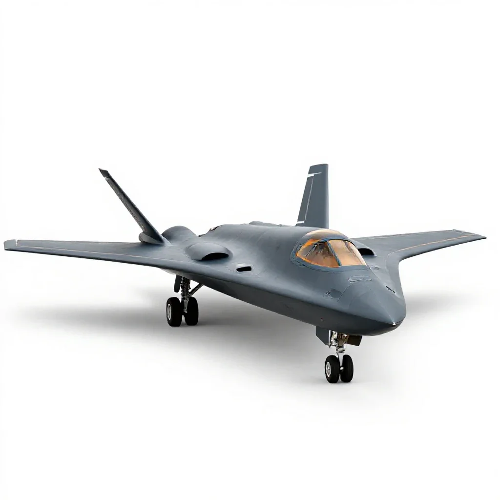Stealth aircraft isolated on a white background
