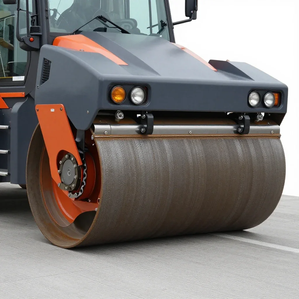 Steamroller isolated on a white background