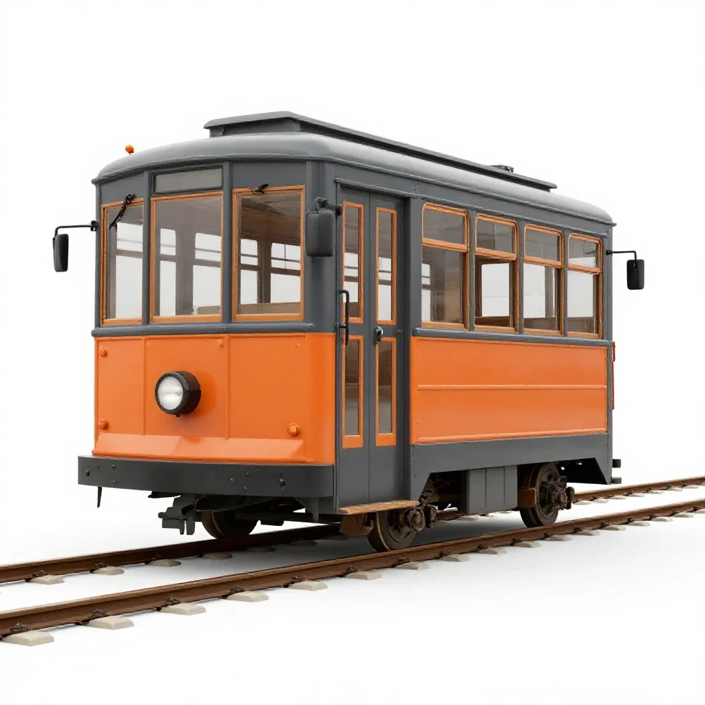 Streetcar isolated on a white background