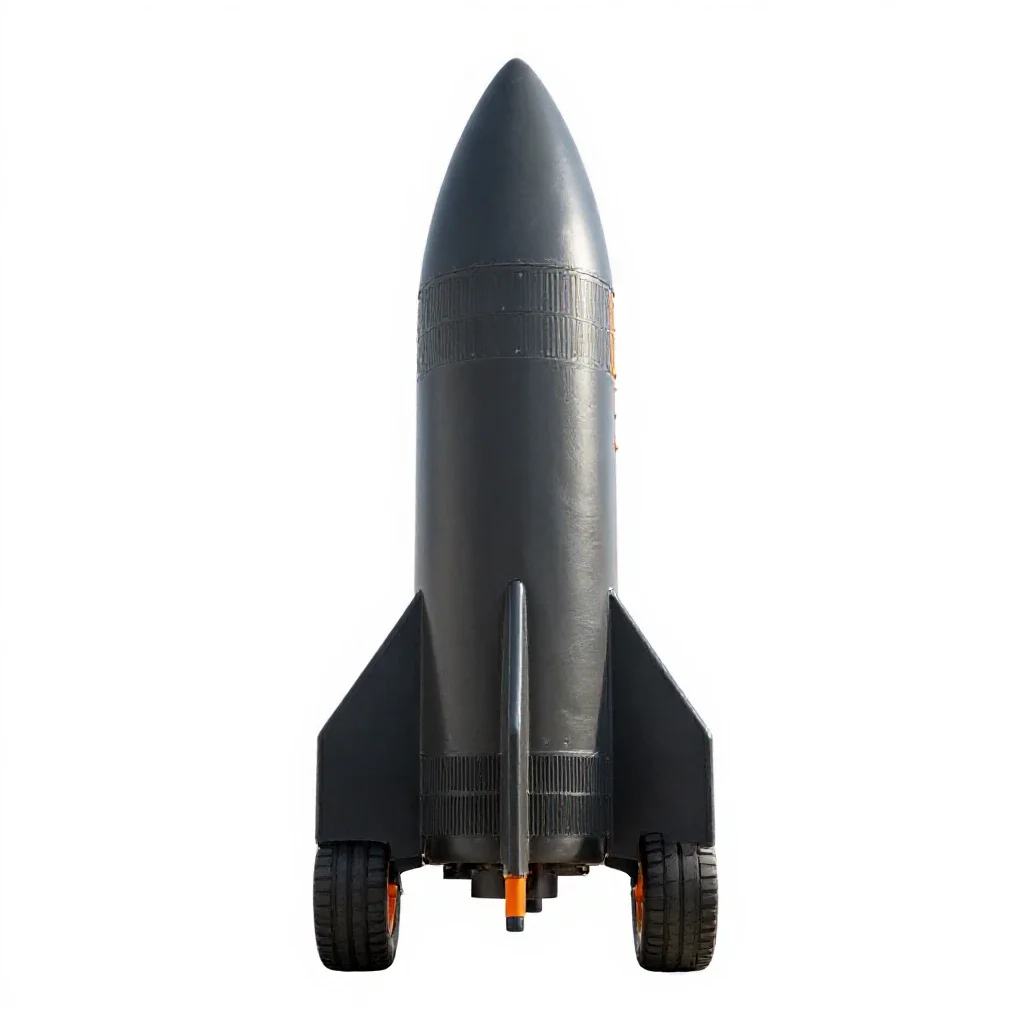 Test rocket isolated on a white background
