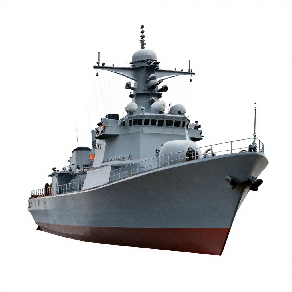 Torpedo-boat destroyer isolated on a white background
